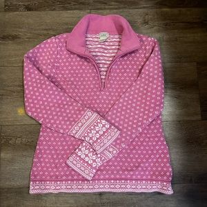 Pink and white 3/4 zip